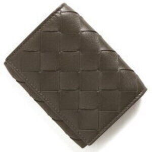 Bottega Veneta Tri Wallet Intrecciato Leather Graphite Black